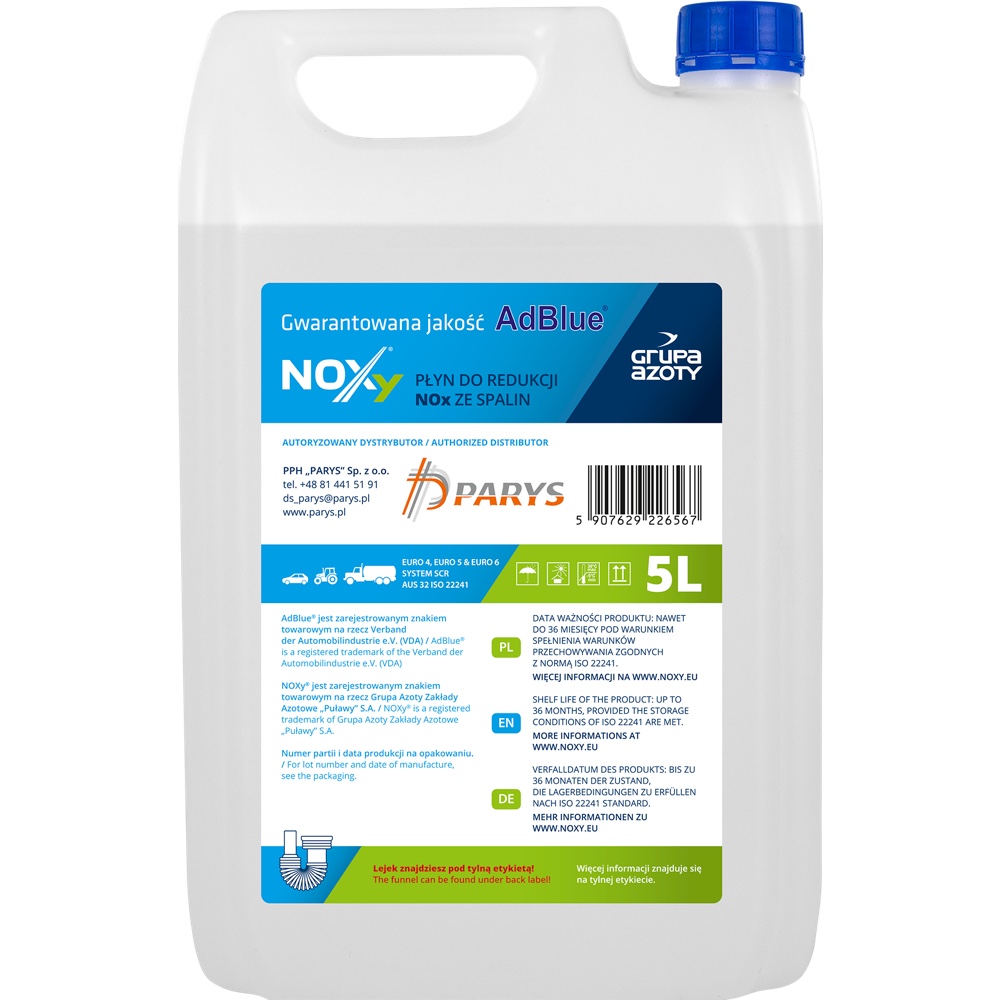 ADBLUE NOXY 5L Hurtownia Sklep Tarnow ADBLUE NOXY 5L Płyn kataliczny do paliwa