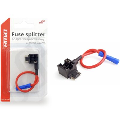 AMIO Adapter bezpiecznikowy dodatkowy bezpiecznik bajpas MICRO niski profil 20A