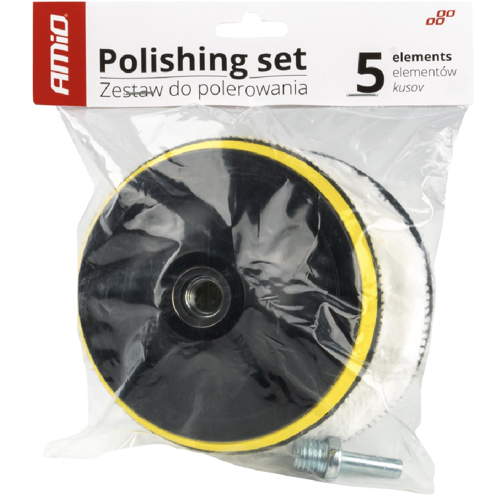 AMIO Futro polerskie na rzep do polerowania 125mm zestaw pad adapter Hurtownia Sklep Tarnow AMIO Futro polerskie na rzep do polerowania 125mm zestaw pad adapter - obrazek 3
