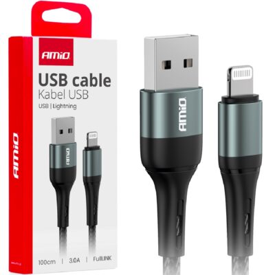 AMIO Kabel USB-A / iPhone Lightning 3A 1m FullLink