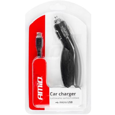 AMIO Ładowarka samochodowa z kablem MICRO USB