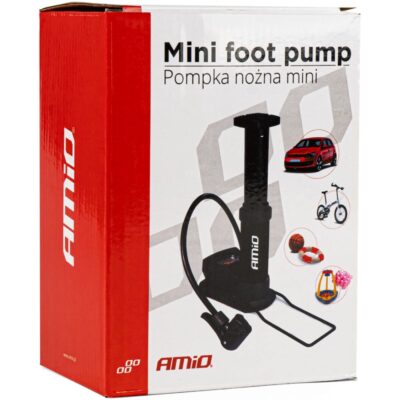 AMIO Pompka nożna MINI PU03 metalowa z manometrem