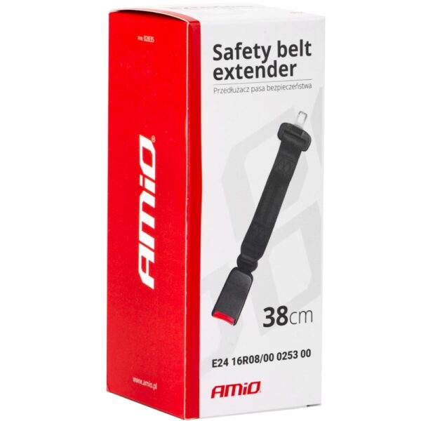 AMIO Przedłużacz pasa bezpieczeństwa 38cm ATEST