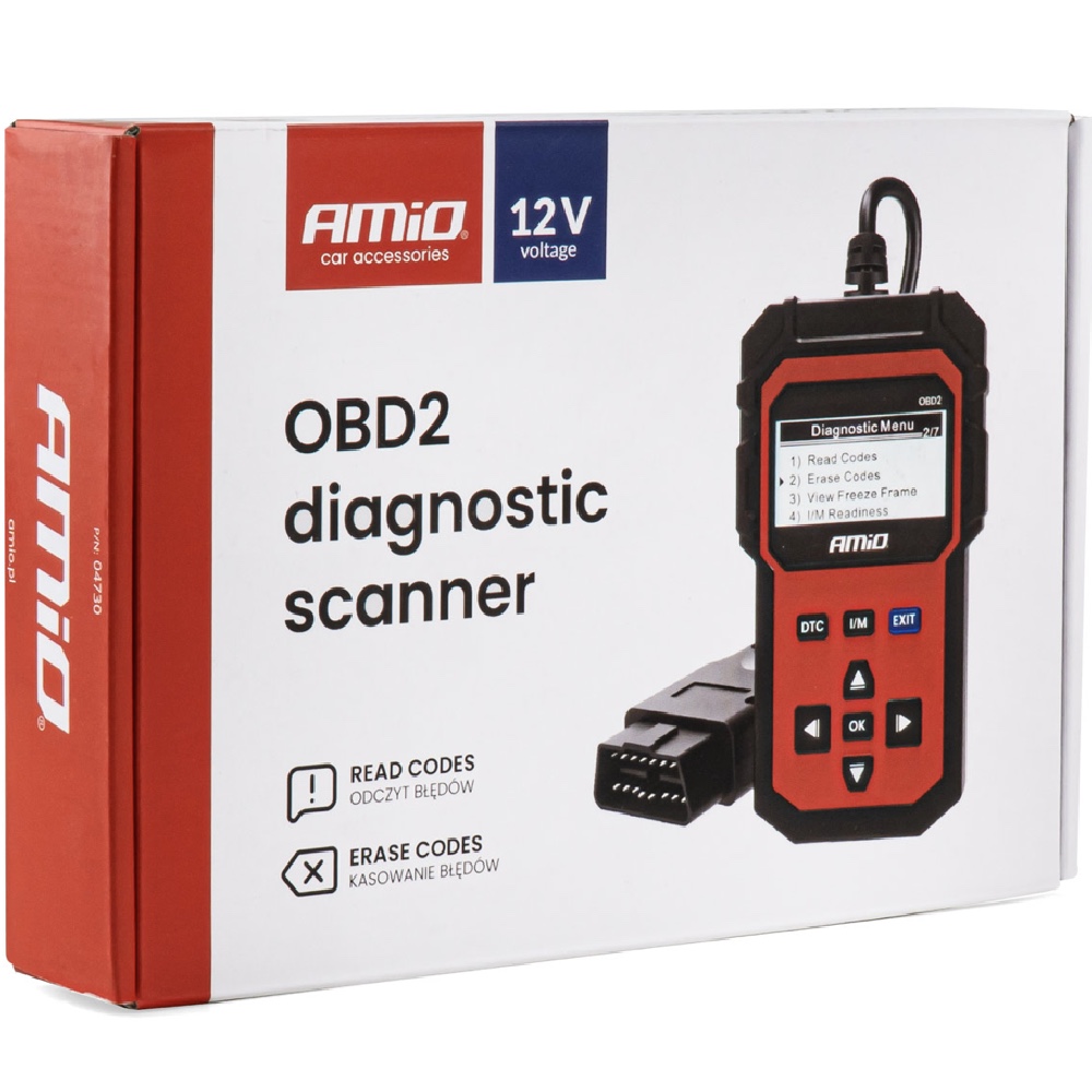 AMIO Skaner diagnostyczny OBD2 z wyswietlaczem tester interfejs samochodowy Hurtownia Sklep Tarnow AMIO Skaner diagnostyczny OBD2 interfejs z wyświetlaczem tester samochodowy