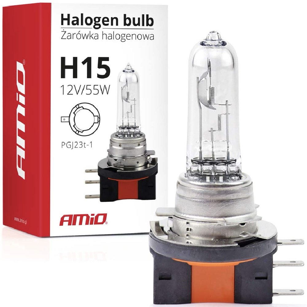 AMIO Żarówka halogenowa H15 55W 12V PGJ23t-1