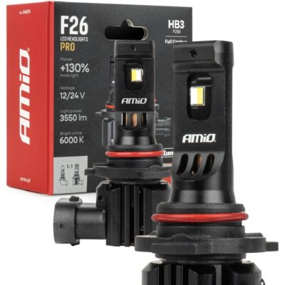 AMIO Żarówki LED CANBUS HB3 +130% F26 PRO