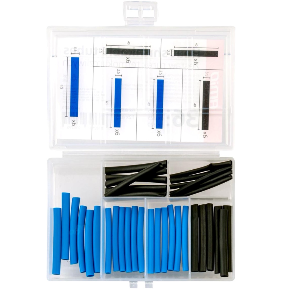 AMIO Zestaw rurek termokurczliwych koszulki rurki 36 szt Hurtownia Sklep Tarnow AMIO Zestaw rurek termokurczliwych koszulki rurki 36 szt.