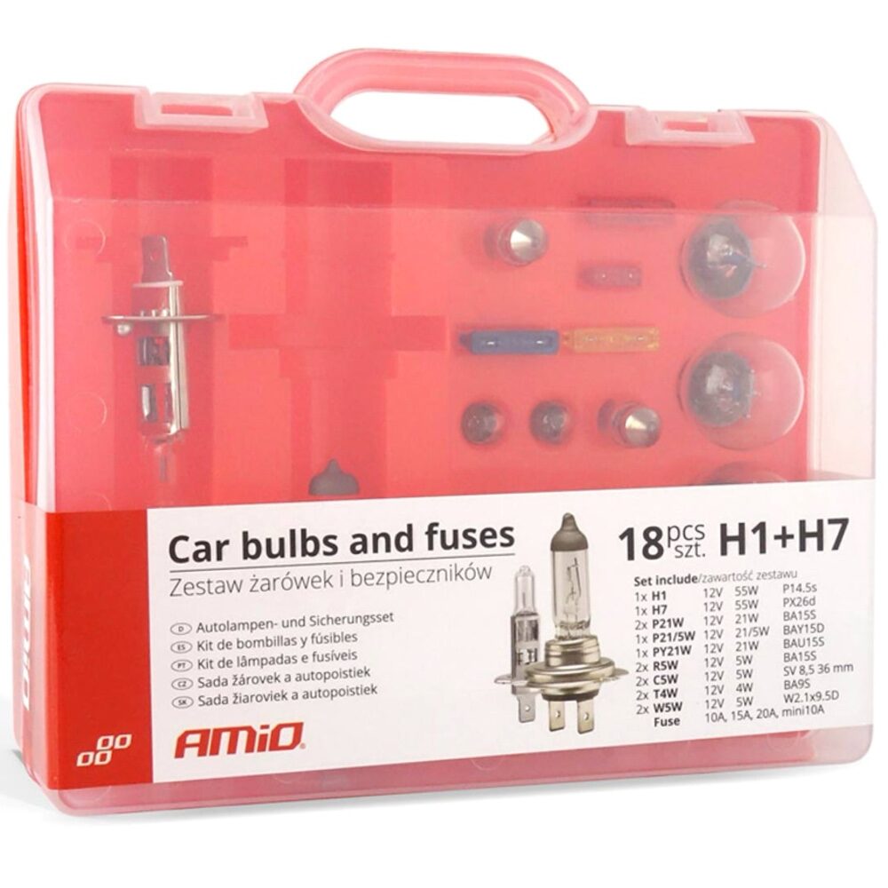 AMIO Zestaw zarowek i bezpiecznikow H1H7 zasobnik 18 szt Hurtownia Sklep Tarnow e1725922577756 AMIO Zestaw żarówek i bezpieczników H1+H7 zasobnik 18 szt.