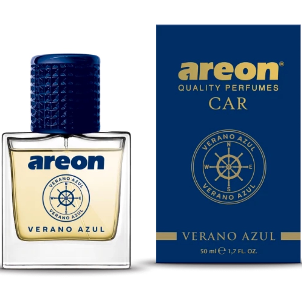 AREON Perfumy samochodowe 50 ml „VERANO AZUL nuty zapachowe Hurtownia Sklep Tarnow AREON Perfumy samochodowe 50 ml „VERANO AZUL” Cytrusowo-bergamotkowe nuty zapachowe