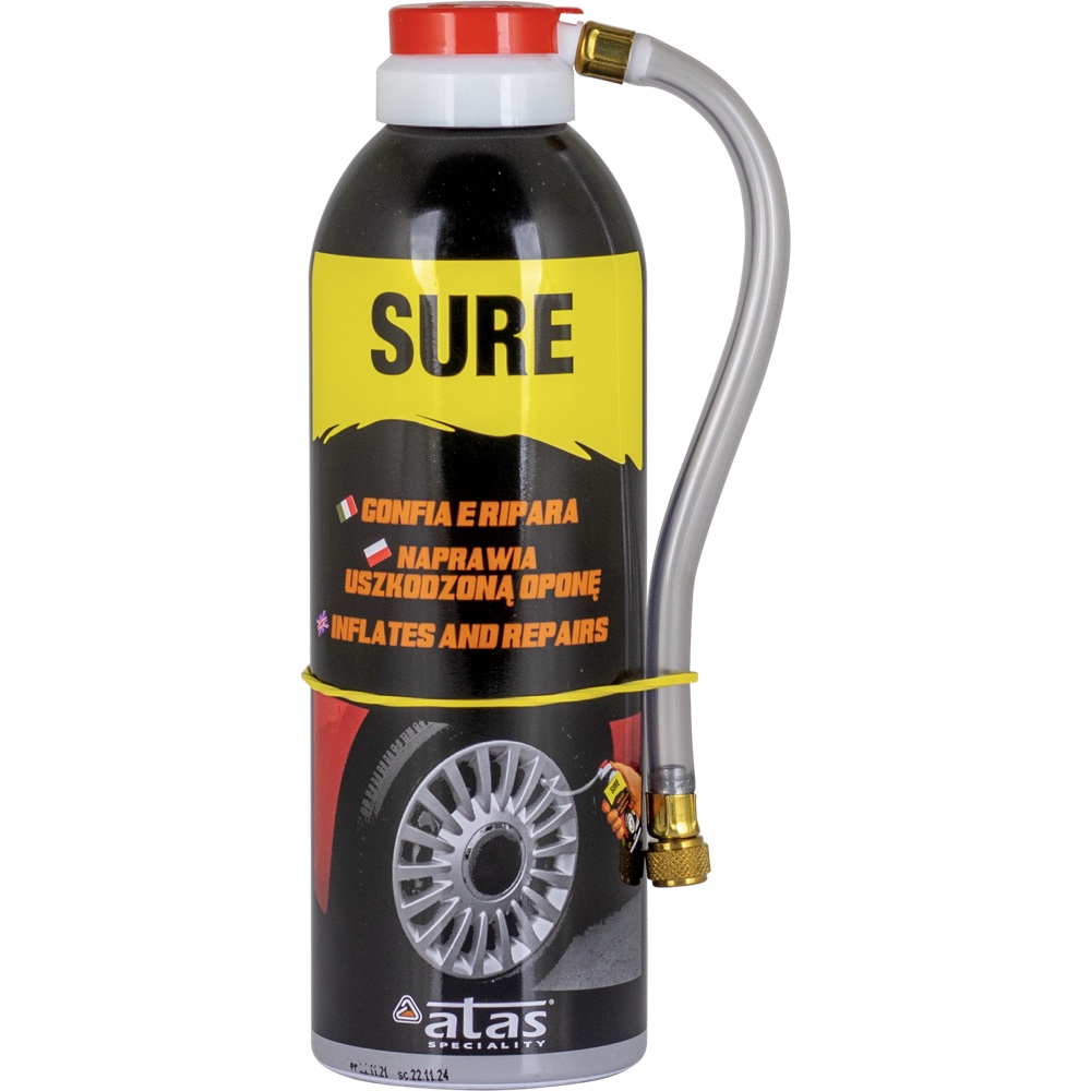 ATAS SURE 300ml Spray do awaryjnej naprawy przebitej opony Hurtownia Sklep Tarnow ATAS SURE 300ml Spray do awaryjnej naprawy przebitej opony