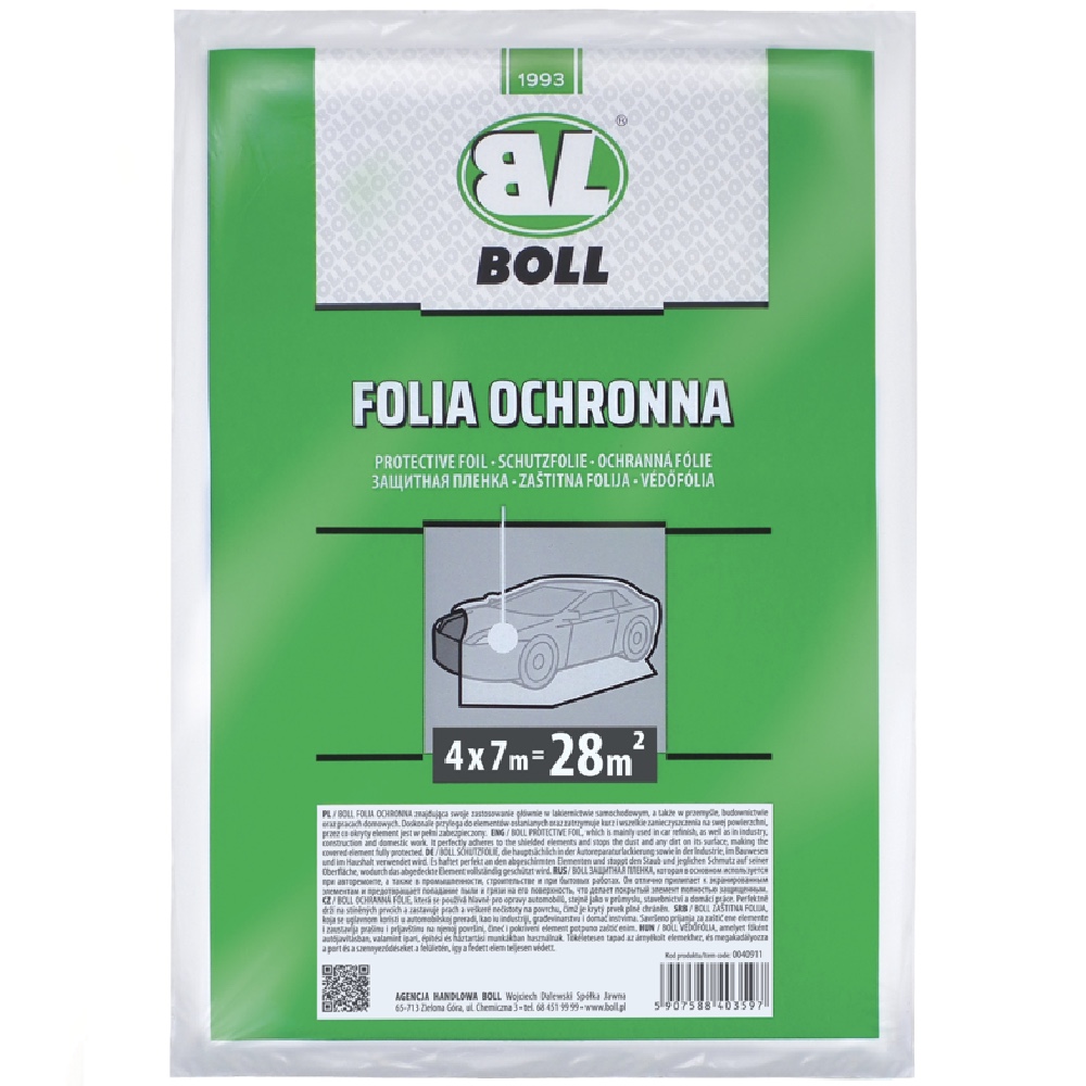 BOLL Folia ochronna lakiernicza malarska 4x7m 28m²