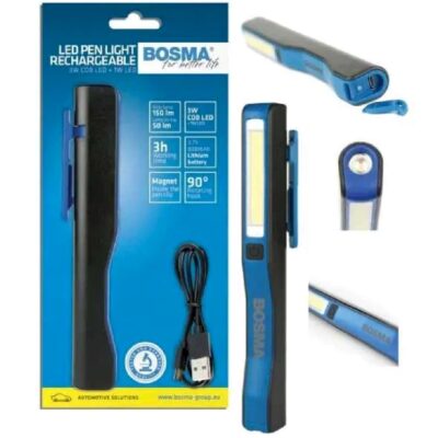 BOSMA Latarka LED 3W długopisowa ładowana 150LM 3,7V