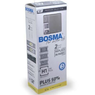 BOSMA Żarówki halogenowe H1 +50% 12V 55W P14,5s 2szt.