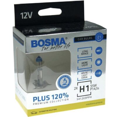 BOSMA Żarówki halogenowe H1 PLUS +120% 55W P14,5s 2szt.