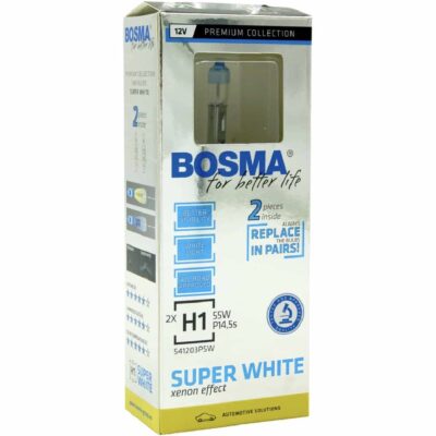 BOSMA Żarówki halogenowe H1 Super White Xenon Effect 12V 55W P14,5s 2szt.