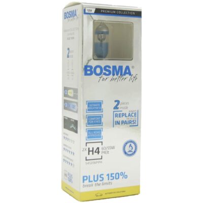 BOSMA Żarówki halogenowe H4 +150% 12V 60/55W P43t 2szt.