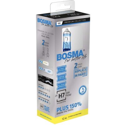 BOSMA Żarówki halogenowe H7 +150% 12V 55W PX26d 2szt.