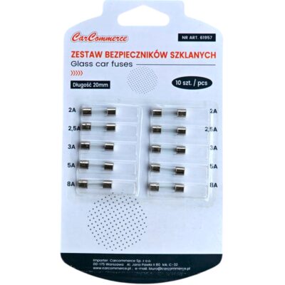 Bezpieczniki szklane 20 mm blister 10 szt.