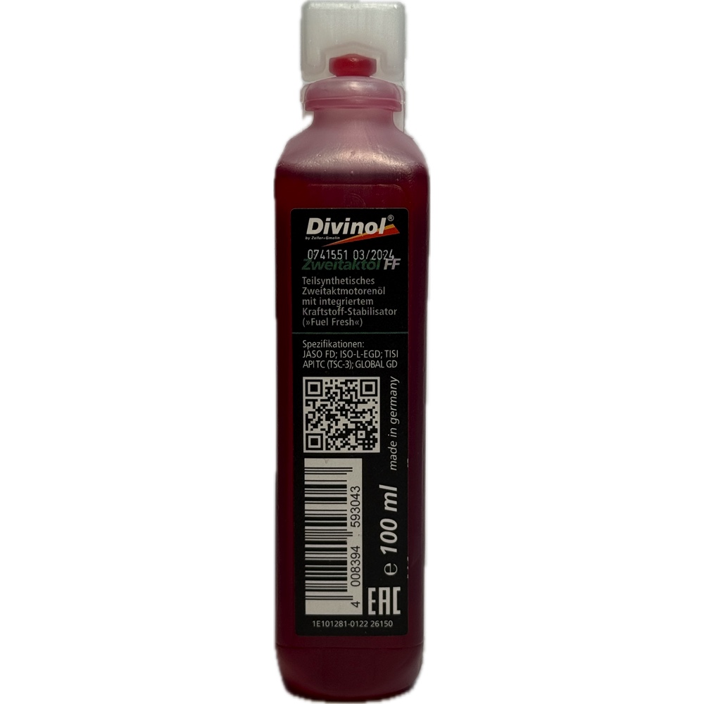 DIVINOL Zweitaktoel FF 2T 100 ml Olej do mieszanki paliwa do dwusuwa Hurtownia Sklep Tarnow DIVINOL Zweitaktoel FF 2T 100 ml Olej do mieszanki paliwa do dwusuwa