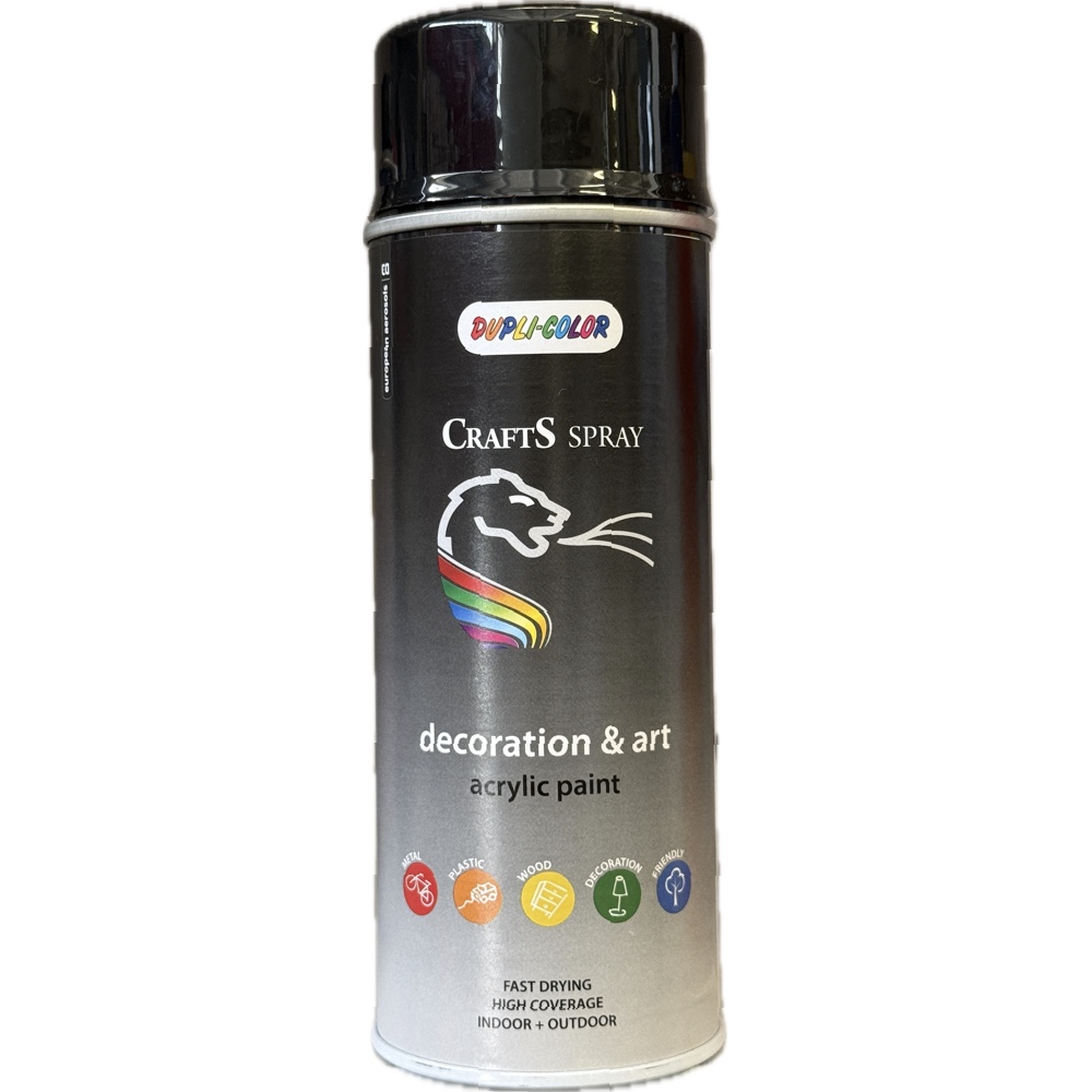 DUPLI-COLOR CRAFTS Lakier akrylowy RAL 9005 400ml spray czarny połysk