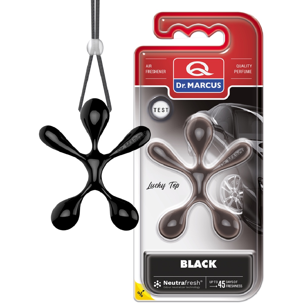 Dr. Marcus Lucky Top BLACK Zawieszka zapachowa do samochodu Hurtownia Sklep Tarnow Zapach Dr Marcus LUCKY TOP Black