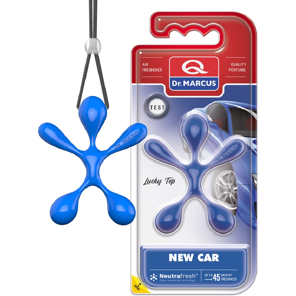 Dr. Marcus Lucky Top NEW CAR Zawieszka zapachowa do samochodu Hurtownia Sklep Tarnow Zapach Dr Marcus LUCKY TOP New Car