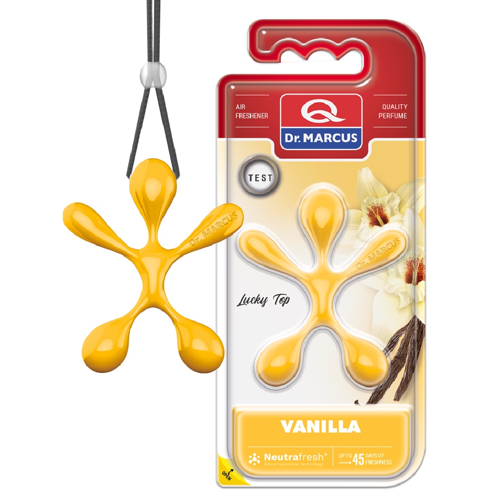 Dr. Marcus Lucky Top VANILLA Zawieszka zapachowa do samochodu Hurtownia Sklep Tarnow Zapach Dr Marcus LUCKY TOP Vanilla