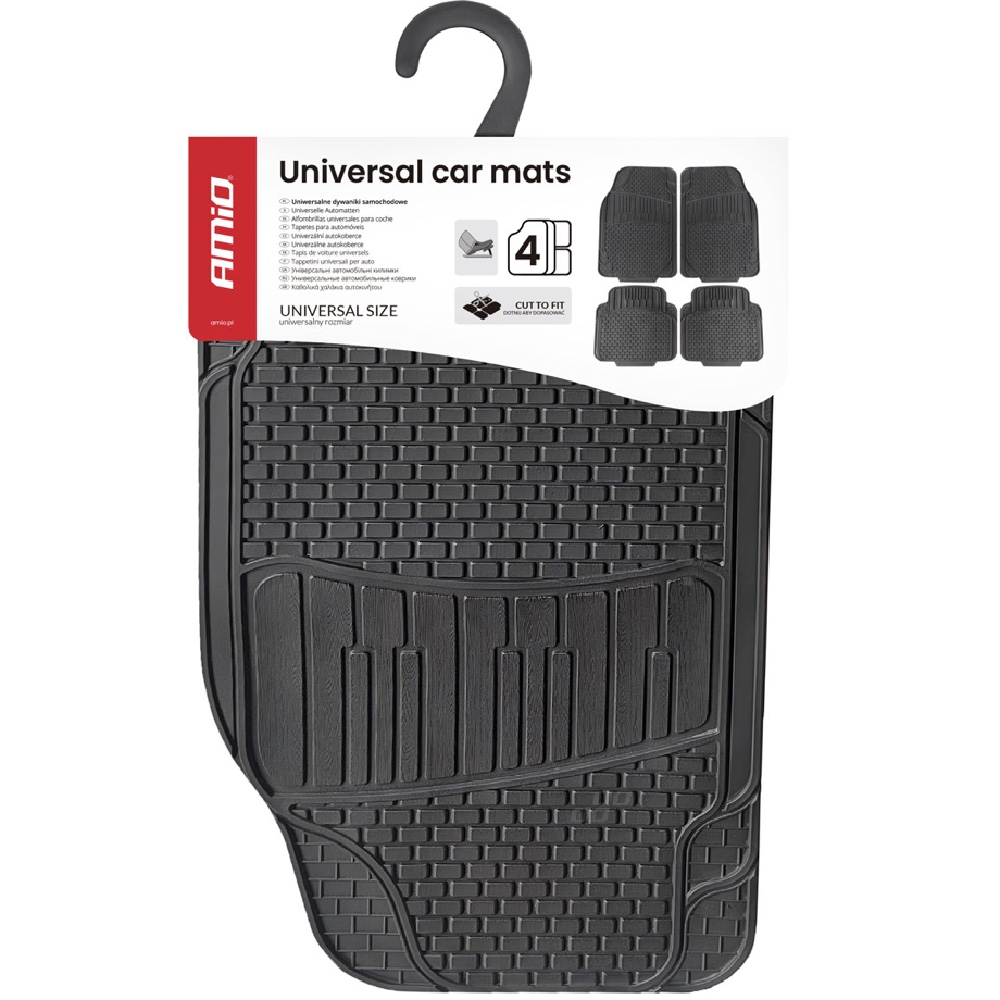 Dywaniki do auta uniwersalne PVC CM 01 AMIO 04885 Hurtownia Sklep Tarnow AMIO Dywaniki gumowe uniwersalne CM-01 4szt. - obrazek 3