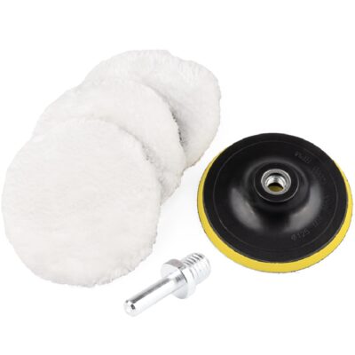 AMIO Futro polerskie na rzep do polerowania 125mm zestaw pad adapter