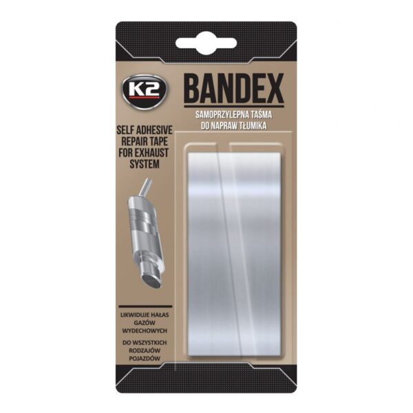 K2 BANDEX Bandaz do tlumikow silna wysokotemperaturowa samoprzylepna tasma do napraw tlumika wydechu K2 BANDEX Bandaż do tłumików silna wysokotemperaturowa samoprzylepna taśma do napraw tłumika wydechu