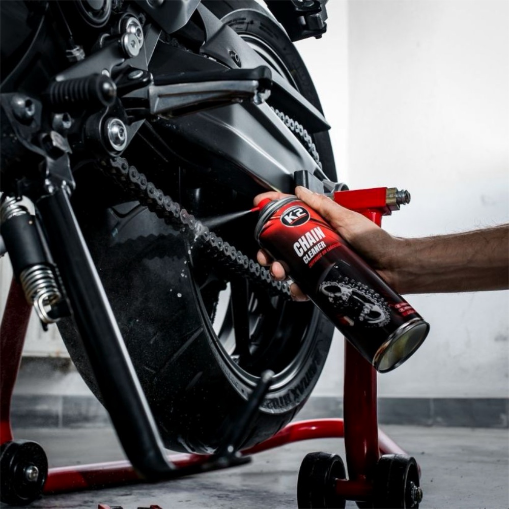K2 Zmywacz do lancuchow spray 500 ml Hurtownia Sklep Tarnow K2 Zmywacz do łańcuchów motocyklowych 500 ml spray - obrazek 2