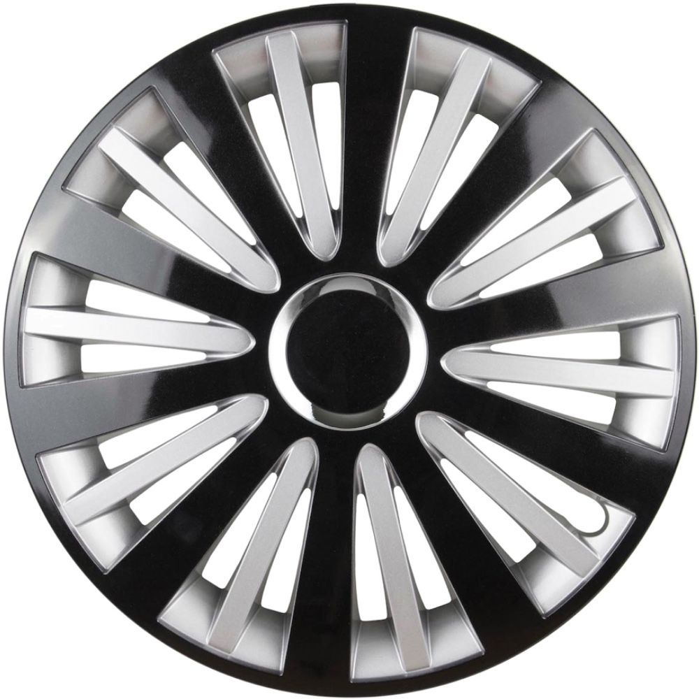 Kolpaki Falcon czarno srebrne Hurtownia Sklep Tarnow Kołpaki 14 FALCON czarno-srebrne 4 szt.