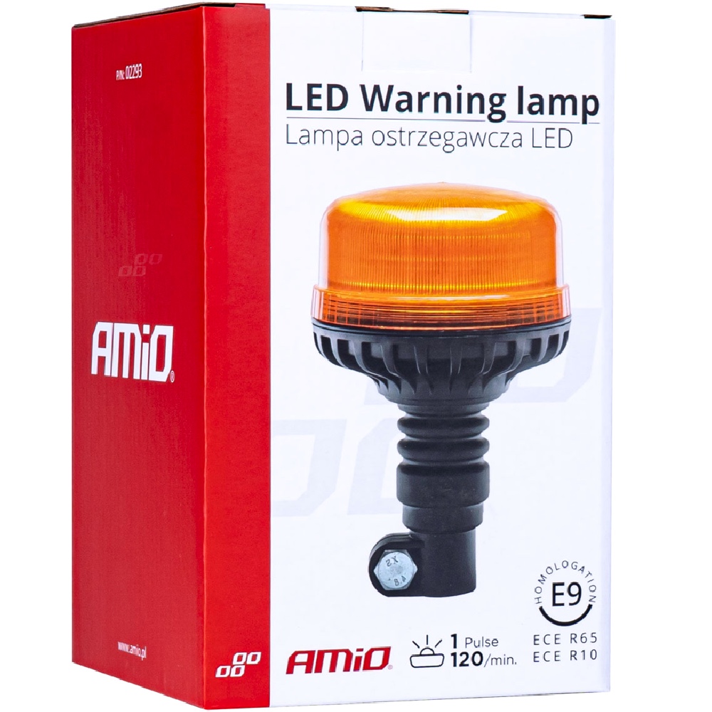 Lampa ostrzegawcza blyskowa kogut 36 LED flex R65 R10 12V 24V W03p AMIO 02293 Hurtownia Sklep Tarnow AMIO Lampa ostrzegawcza błyskowa kogut 36 LED