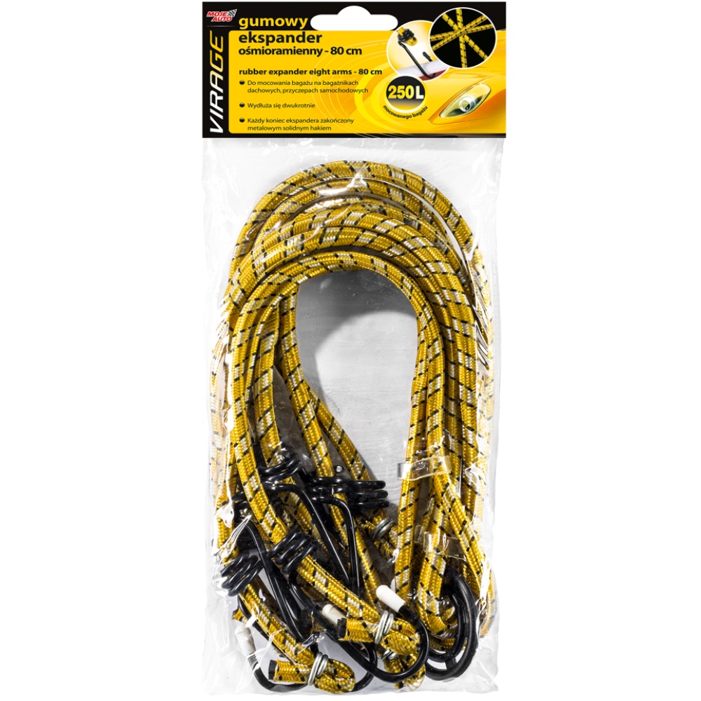 Linki bagaznika osmiornica 80 cm Gumowy Osmioramienny Ekspander Moje Auto Virage Hurtownia Sklep Tarnow Linki bagażnika ośmiornica 80 cm Gumowy Ośmioramienny Ekspander Moje Auto Virage