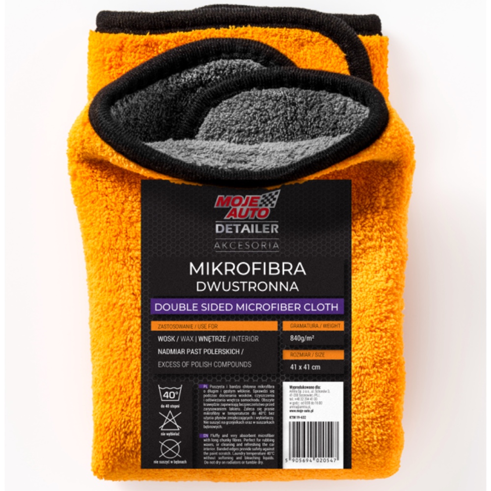 MOJE AUTO DETAILER Mikrofibra Dwuwarstwowa 840g/m2 41x41cm