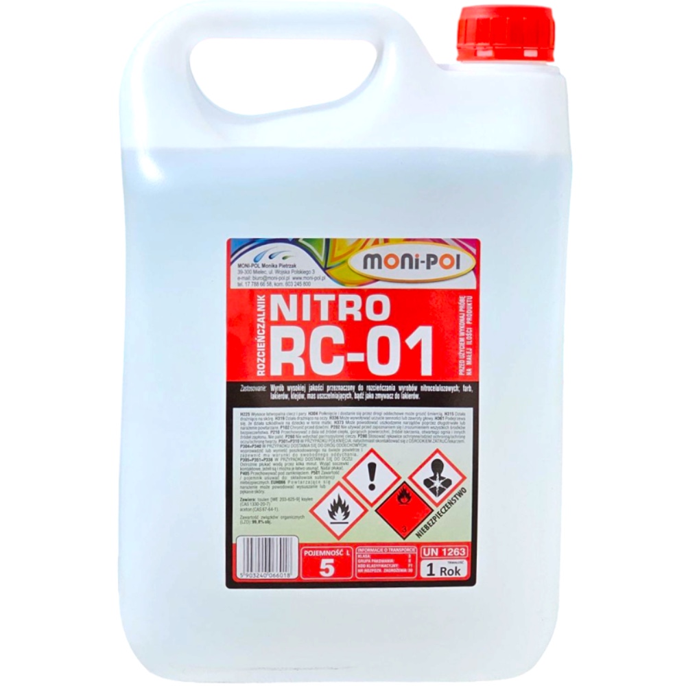 MONI POL Rozcienczalnik NITRO RC 01 5L Hurtownia Sklep Tarnow MONI-POL Rozcieńczalnik NITRO RC-01 5L