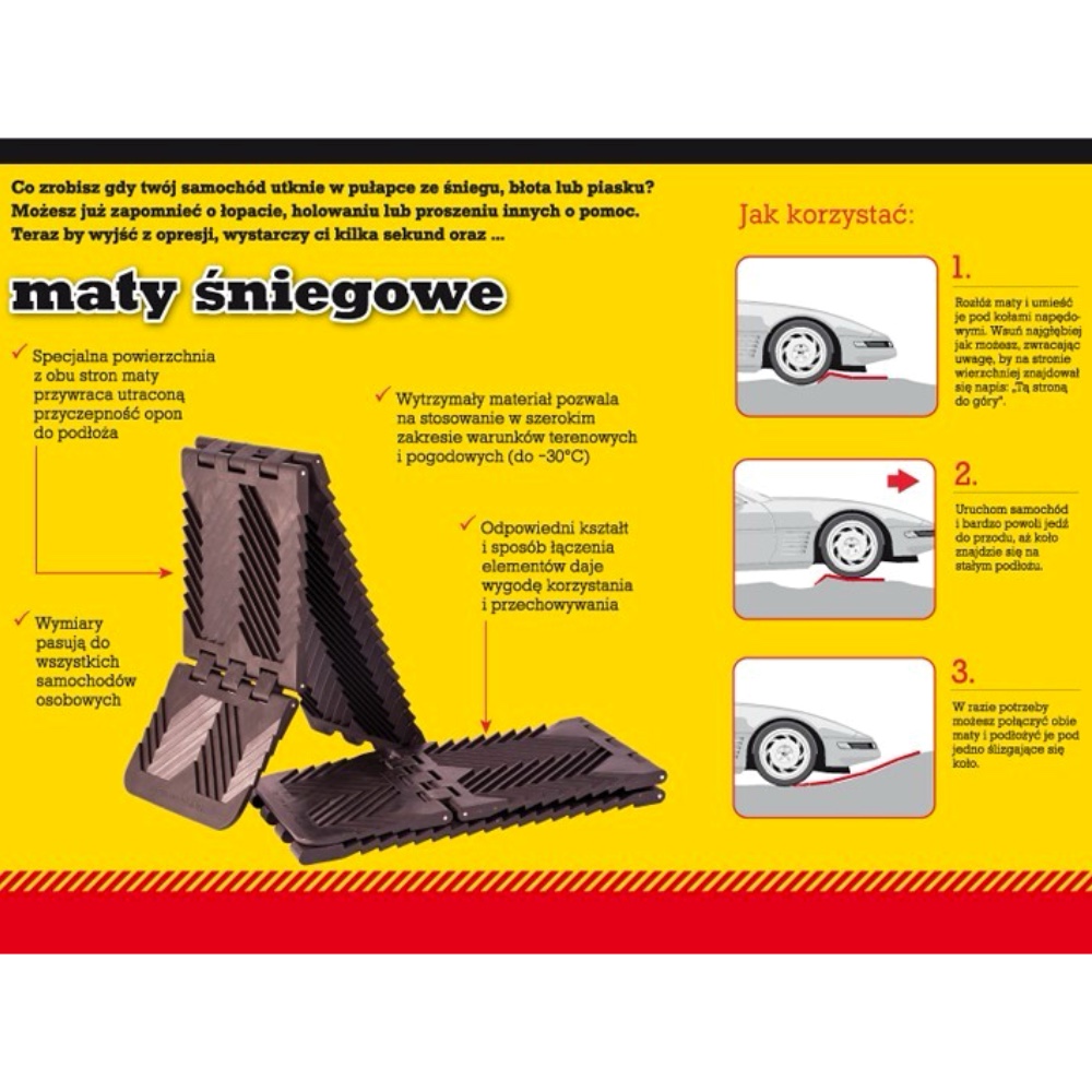 Maty sniegowe pod kola samochodu zestaw 2 sztuki Hurtownia Sklep Tarnow Maty śniegowe pod koła zestaw 2 sztuki - obrazek 2