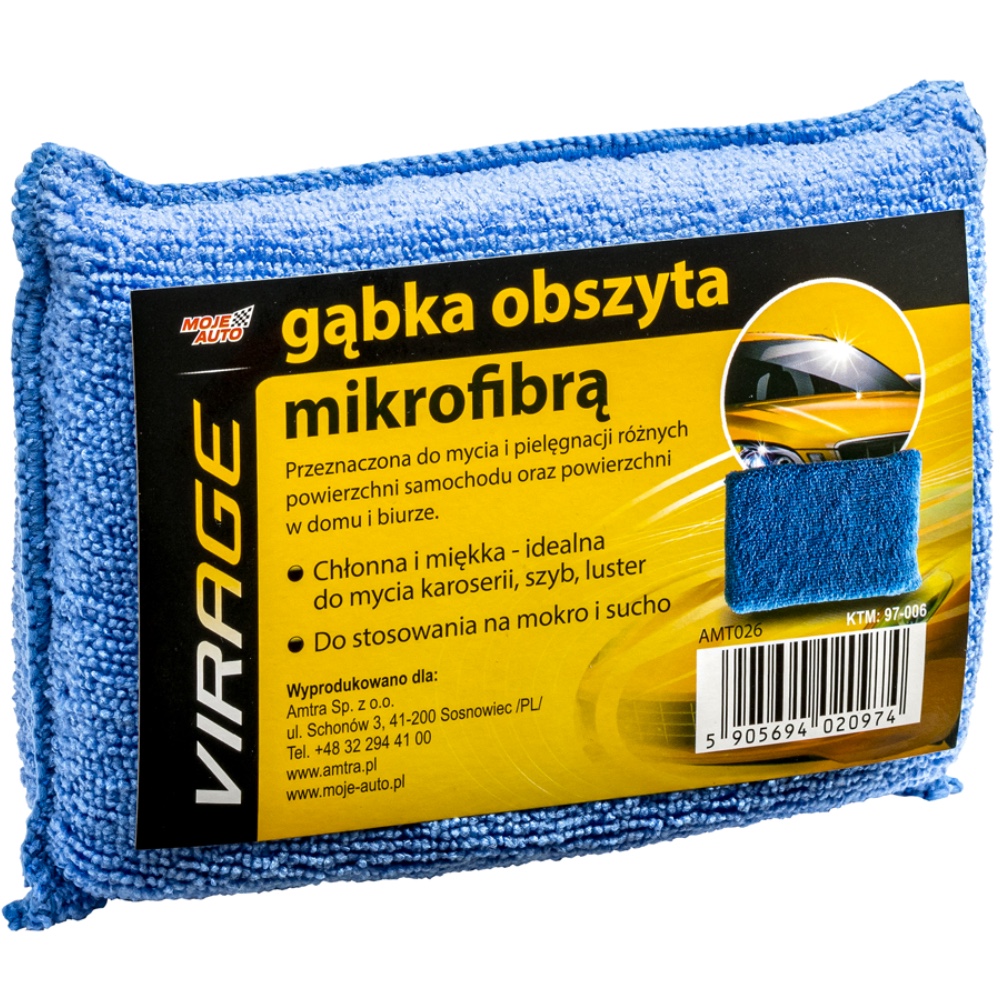 Moje Auto VIRAGE Gabka obszyta mikrofibra Hurtownia Sklep Tarnow Moje Auto VIRAGE Gąbka obszyta mikrofibrą