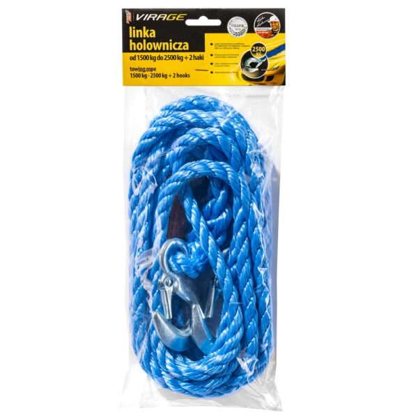 Moje Auto Virage Lina holownicza 2500 KG + 2 haki