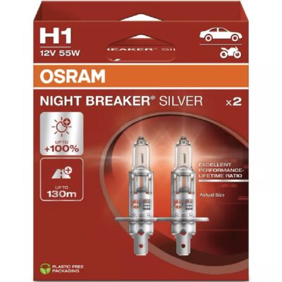 OSRAM H1 Night Breaker Silver +100% 12V 55W Żarówki halogenowe 2szt