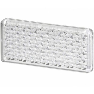 Odblask prostokątny 96x46mm biały z taśmą samoprzylepną