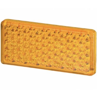 Odblask prostokątny 96x46mm żółty / pomarańczowy z taśmą samoprzylepną