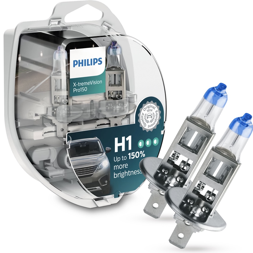 PHILIPS Zarowki halogenowe H1 X treme Vision Pro plus 150 procent 2szt Hurtownia Sklep Tarnow PHILIPS Żarówki halogenowe H1 X-treme Vision Pro +150% 2szt.