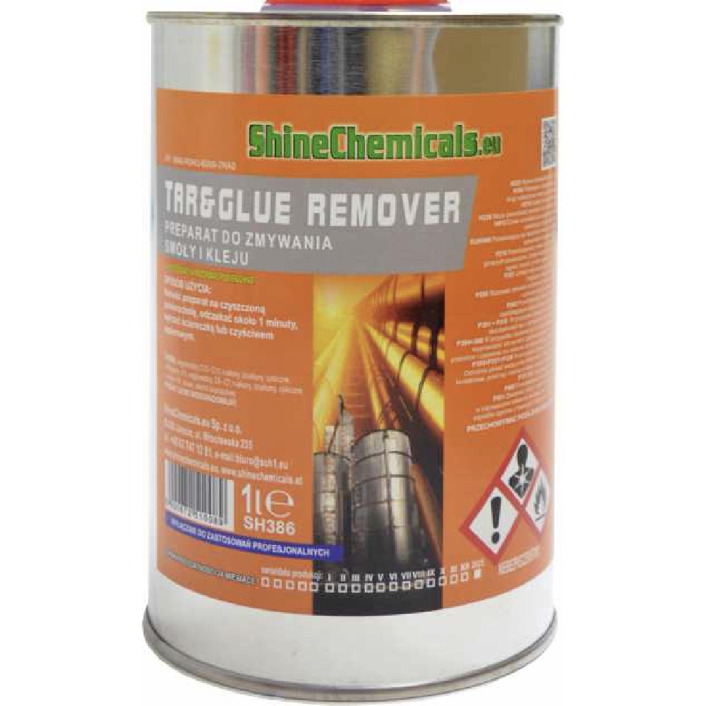 SHINE CHEMICALS TGR Tar and Glue Remover 1L Zmywanie smoly kleju zywicy Hurtownia Sklep Tarnow SHINE CHEMICALS Tar&Glue Remover 1L Zmywacz kleju, smoły i żywicy