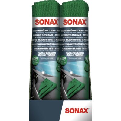 SONAX Mikrofibra waflowa do szyb i wnętrza zielona 2szt