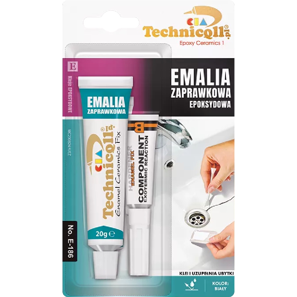 TECHNICQLL Emalia zaprawkowa epoksydowa biała 20g+6g