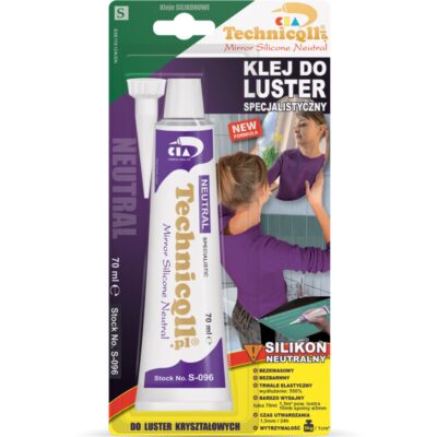 TECHNICQLL Klej do luster i szkła specjalistyczny silikon neutralny 70 ml