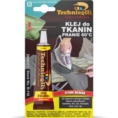 TECHNICQLL Klej do tkanin 20 ml odporny na pranie w 60°C