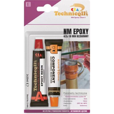 TECHNICQLL Klej epoksydowy bezbarwny 2x20 ml dwuskładnikowy