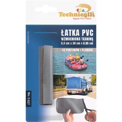 TECHNICQLL Łatka PVC wzmacniana tkaniną szara 8,4x30cm